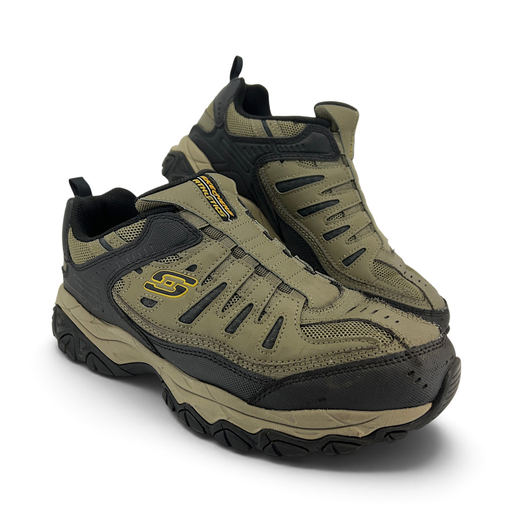 Skechers Afterburn M Fit Wonted Men's Pebble Black Sneakers 9.5 Wide